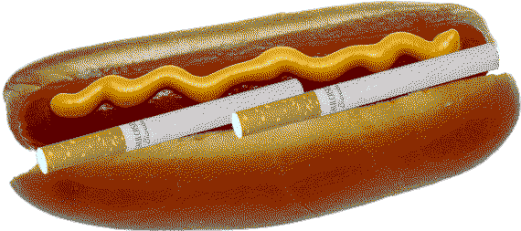 a cigarette hot dog